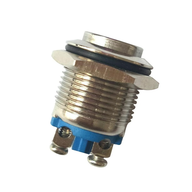Interruptor de botón metálico Zulema 16 Mm De Metal Alto Botón Pulsador Interruptor Momentáneo Enganche Terminales De Tornillo A Prueba De Agua De Cobre