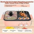 thumbnail image 6 of Dorm Cooking Hot Pot Electric with Grill 2 in 1 Pink Grill with Anti-Scalding Handle 3.28 ft Power Cord, 6 of 11