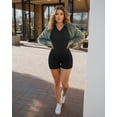 thumbnail image 6 of MINTREUS Women Rompers Short Sleeve V Neck Summer Casual Stretch Overalls Shorts Jumpsuit 2025 Clothes, 6 of 10