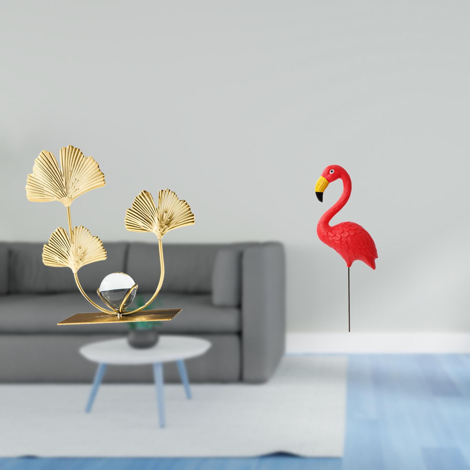 Figurine Statue Metal Flowers Leaf Sculpture Iron Material Birthday Gift for Living Room Office Garden