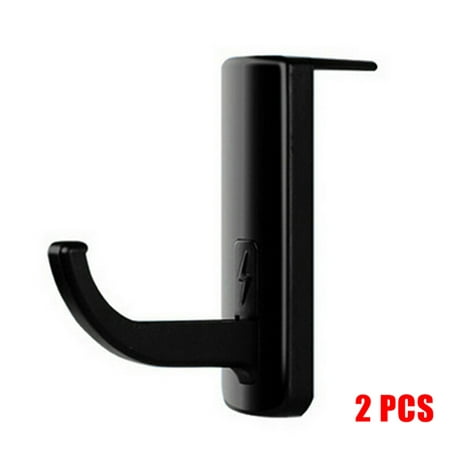 

2pcs Headphone Earphone Hook Internet Cafe Computer PC Monitor Stick-on Holder Universal Wall Hooks Black Black