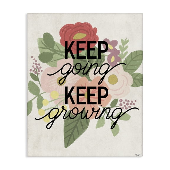 Stupell Industries French Country Keep Growing Flower Drawing Canvas Art, 16 x 20, by Gigi Louise