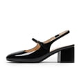 thumbnail image 3 of DREAM PAIRS Women's Mary Jane Low Chunky Heels Slingback Closed Square Toe Dress Shoes Wedding Party Work Office Pumps Shoes, 3 of 7