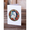 thumbnail image 2 of American Eskimo Christmas Flowers Greeting Cards Pack of 8 7 in x 5 in, 2 of 3