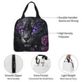 thumbnail image 3 of Pofeuu Purple-Eyed Floral Leopard Print Lunch Bag Lunch Box Large Capacity Insulated Lunch Bag for Adult, Leakproof Reusable Lunch Tote Bags for Work, 3 of 5