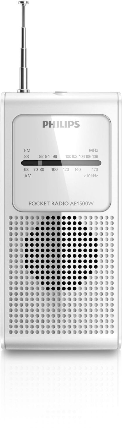 Philips AM FM Portable Pocket Radio with in-Ear Headphones White 