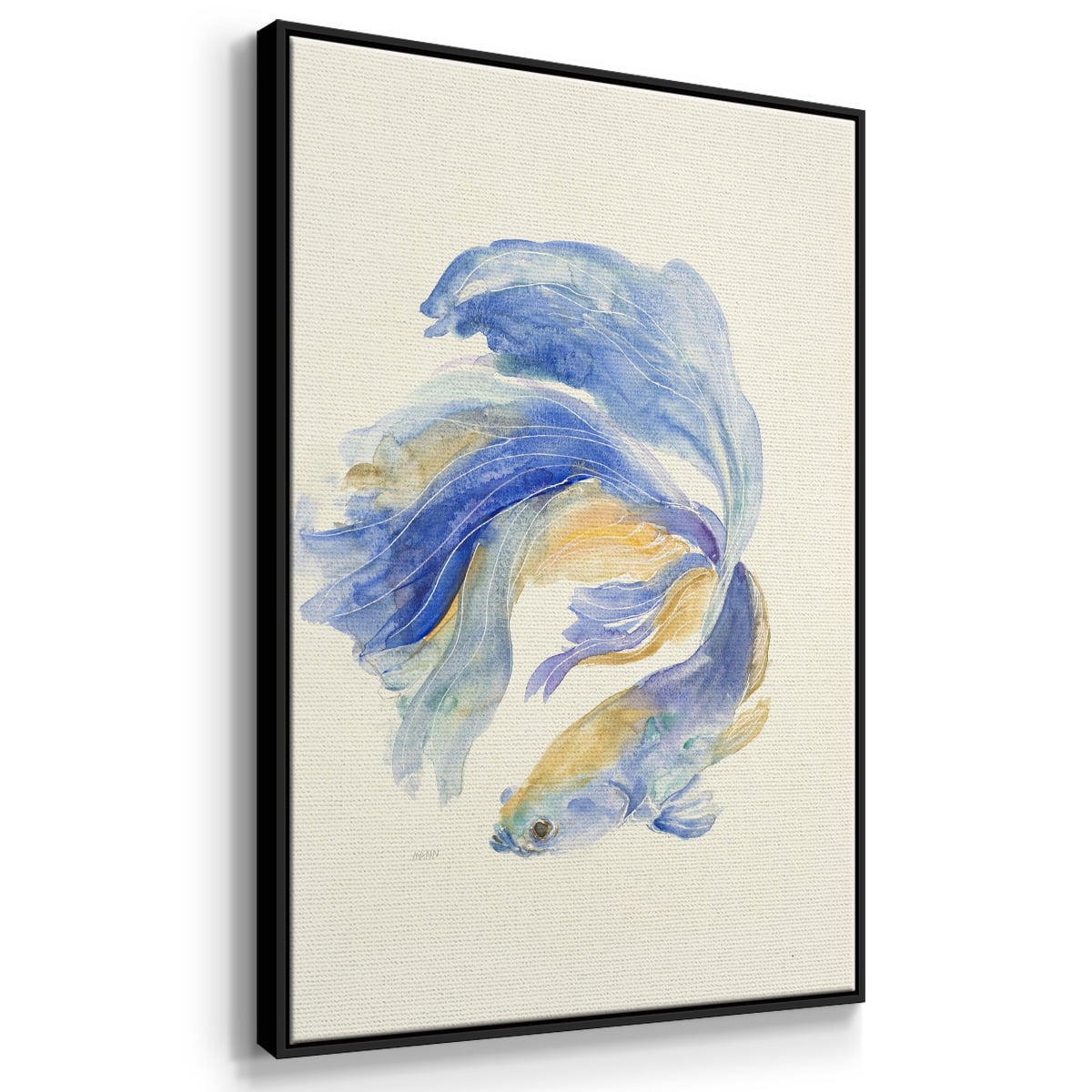 Betta II Framed Premium Gallery Wrapped Canvas - Ready to Hang - 17 x 25 - Black Floating Frame