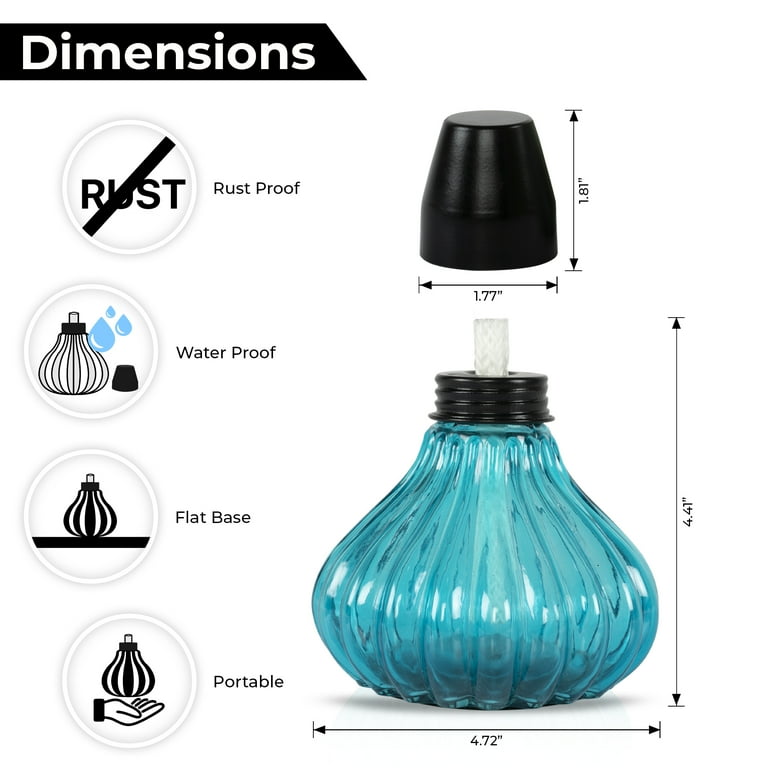 Tiki Clean Burn Glass Teal 5.2 in. Tabletop Torch Tiki Clean Burn Glass Teal 5.2 in. Tabletop Torch