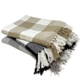 thumbnail image 5 of Elrene Home Fashions Farmhouse Living Buffalo Check Cozy Fringe Blanket Throw for Couch Sofa Bed Everyday 50 x60 Single Black, 5 of 5