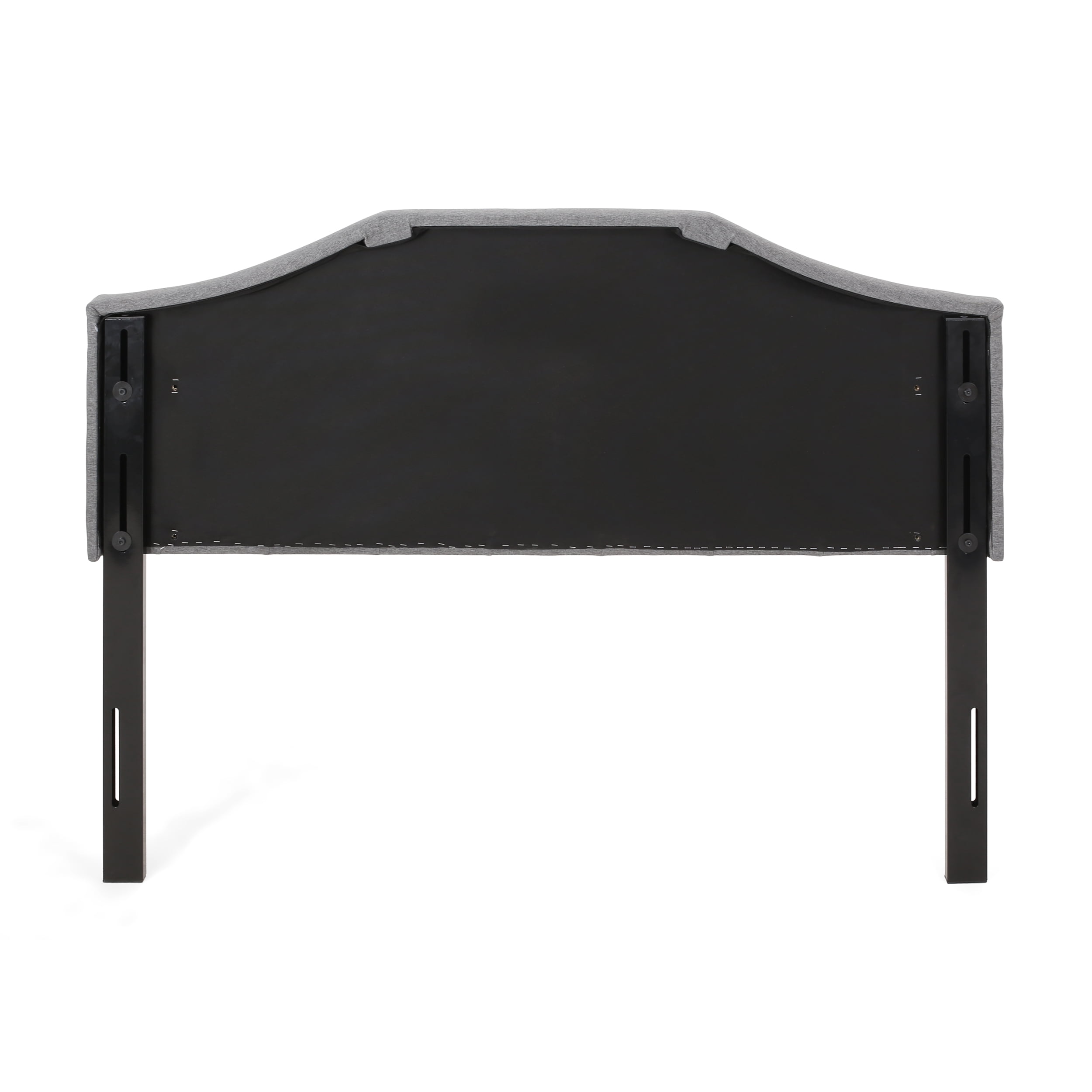 Noble House Rigley Contemporary Fabric Upholstered Queen/Full Headboard, Charcoal Gray and Black