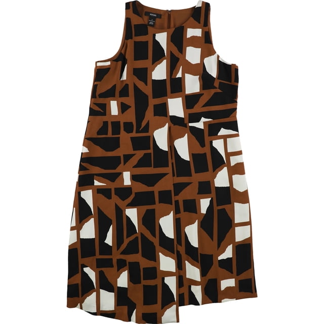 Vestido Recto Asimétrico para Mujer Alfani Marrón 4