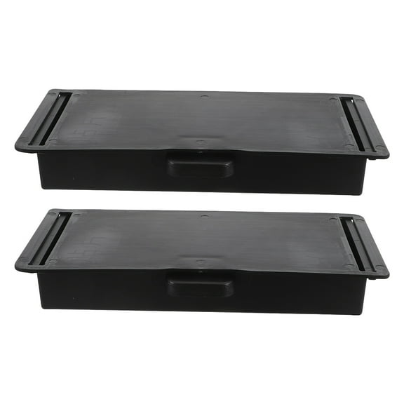MEIBUTYUP 2-Pack Black Under Desk Table Organizer Pull-Out Drawer No Drill Installation Office Storage
