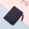 thumbnail image 1 of Cartera de cuero delgada con tarjetero de identificación de crédito a la moda pequeña con bolsillo para monedas, funda para dinero para hombre, Mini monedero de negocios para mujer Tan Jianjun  unisex, 1 of 2