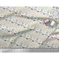 thumbnail image 3 of Soimoi Poly Georgette Fabric Leaves & Floral Block Print Fabric by The Yard 52 Inch Wide, 3 of 3
