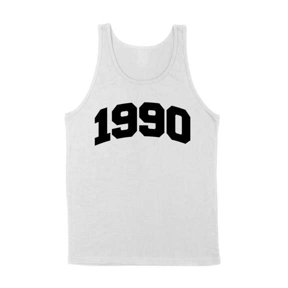 1990 College Style Tank Top Unisex Large White