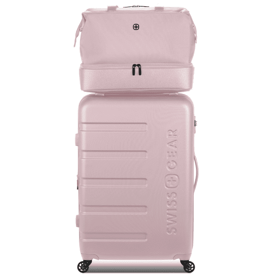SwissGear 7366 Signature Hardside Expandable Luggage with Spinner Wheels and TSA Lock, Weekender Tote, Pink, 2-Piece Set (Weekender/27)