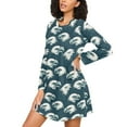 thumbnail image 3 of joogoo Eagles Pattern Women's Long Sleeve Nightgown Sleepwear L, 3 of 8