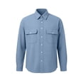thumbnail image 4 of Top Abrigo Hombres Color Sólido Manga Larga Botón Cuello Moda Casual Verano Al Aire Libre Diario, 4 of 7