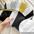 thumbnail image 4 of Twin XL Size Fitted Sheet Set - Yellow Black Stripe 2 Piece Bedding Sets 16" Deep Pocket Fitted Sheet with 1 Pillowcases, Modern Abstract Art Coarse Striped Brushed Microfiber Hotel Luxury Bed Sheets, 4 of 9