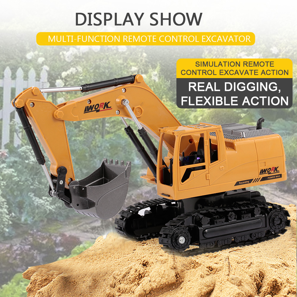 3853 1/24 8CH RC Excavator Diecast Alloy Metal Construction Tractor
