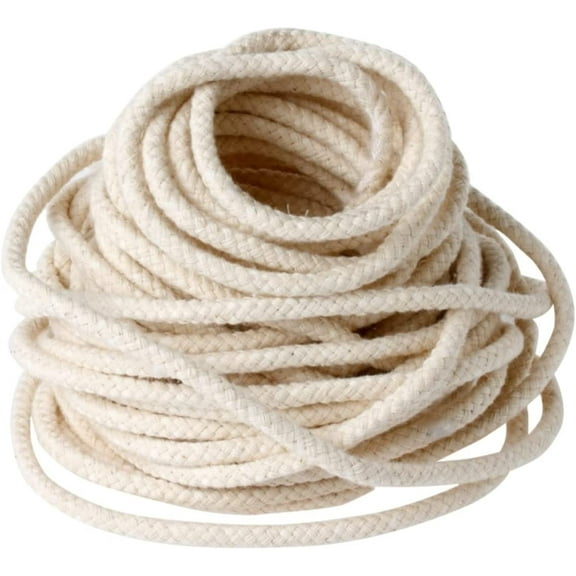 9.8 Feet 1/4" Round Cotton Kerosene Oil Lamp Wicks Burner, Alcohol Wick Rope Cotton Wick ,Candle Lamp Burner Replacement