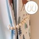thumbnail image 3 of Sujetadores de cortina con cuentas de madera, clips para sujetar cortinas, correas de sujeción con hebillas de cuentas para el hogar Madera natural, 3 of 9