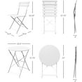 thumbnail image 4 of Grand Patio Metal 3-Piece Folding Bistro Table and Chairs Set, Outdoor Patio Dining Furniture for Small Spaces, Balcony, White, 4 of 10