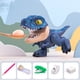 thumbnail image 4 of Sacapuntas de dinosaurio, set de papelería de dinosaurio, juguete de dinosaurio 5 en 1 (sacapuntas, goma de borrar, base de madera, marco de metal, diseño plegable), ideal para dormitorio., 4 of 9