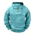 thumbnail image 2 of Momasggi Women's Quarter Zip Hoodies Fall Winter Long Sleeve Drawstring Hooded Sweatshirt Tactical Hoodie Loose Fit Outdoor Hiking Pullover Tops with Pockets Mint Green L, 2 of 3