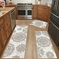 thumbnail image 5 of MeyJey Vintage Kitchen Rug Set, 3 Piece Non-Slip Kitchen Mat Machine Washable Runner Rug for Home Floor and Living Room, Brown/Cream, 5 of 15