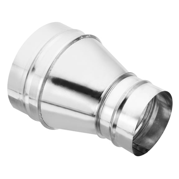 Uxcell 6 Inch to 4 Inch Round Duct Reducer, Galvanized Steel Adapter Pipe Fitting, Silver Tone