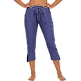 thumbnail image 5 of YanHoo Capris for Women Elastic Waisted Drawstring Lightweight Capri Pants Casual Comfy Cropped Trousers with Pockets, 5 of 7