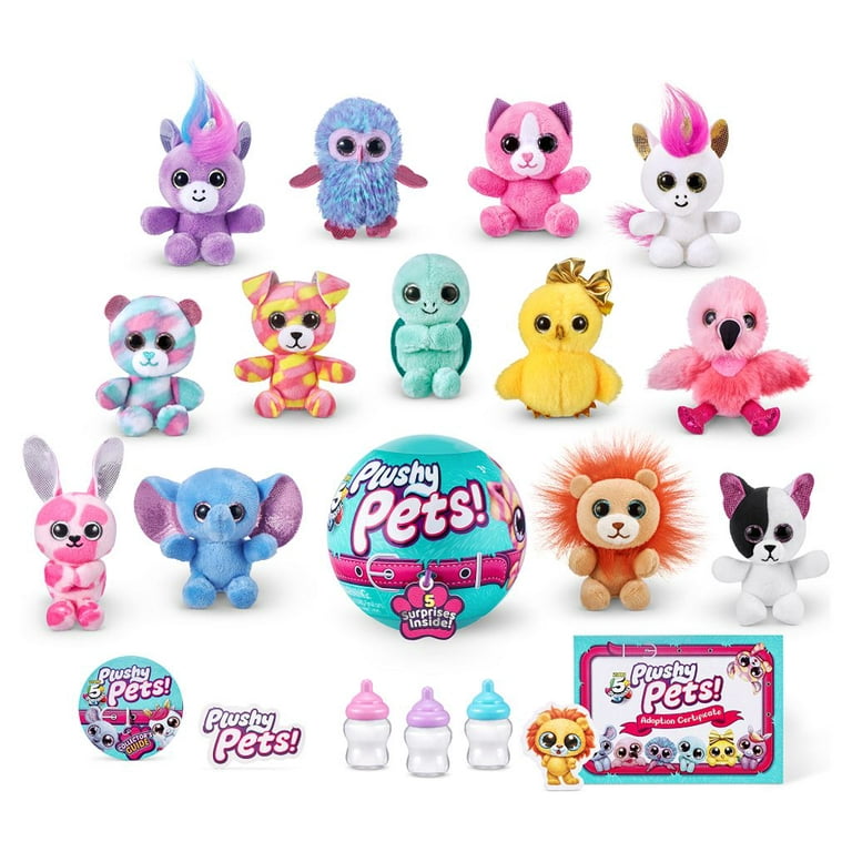 5 SURPRISE Plushy Pets Series 1 Mystery Collectible Capsule By ZURU