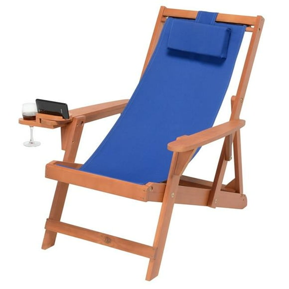 W Unlimited 2117WN-BL Romantic Collection Canvas Sling Chair with Cup and Wine Holder