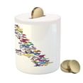 thumbnail image 3 of Letter a Piggy Bank, First Letter of Alphabet in Butterfly Form NatureBC Multiple Colors, Ceramic Coin Bank Money Box for Cash Saving, 3.6" X 3.2", Multicolor, by Ambesonne, 3 of 4