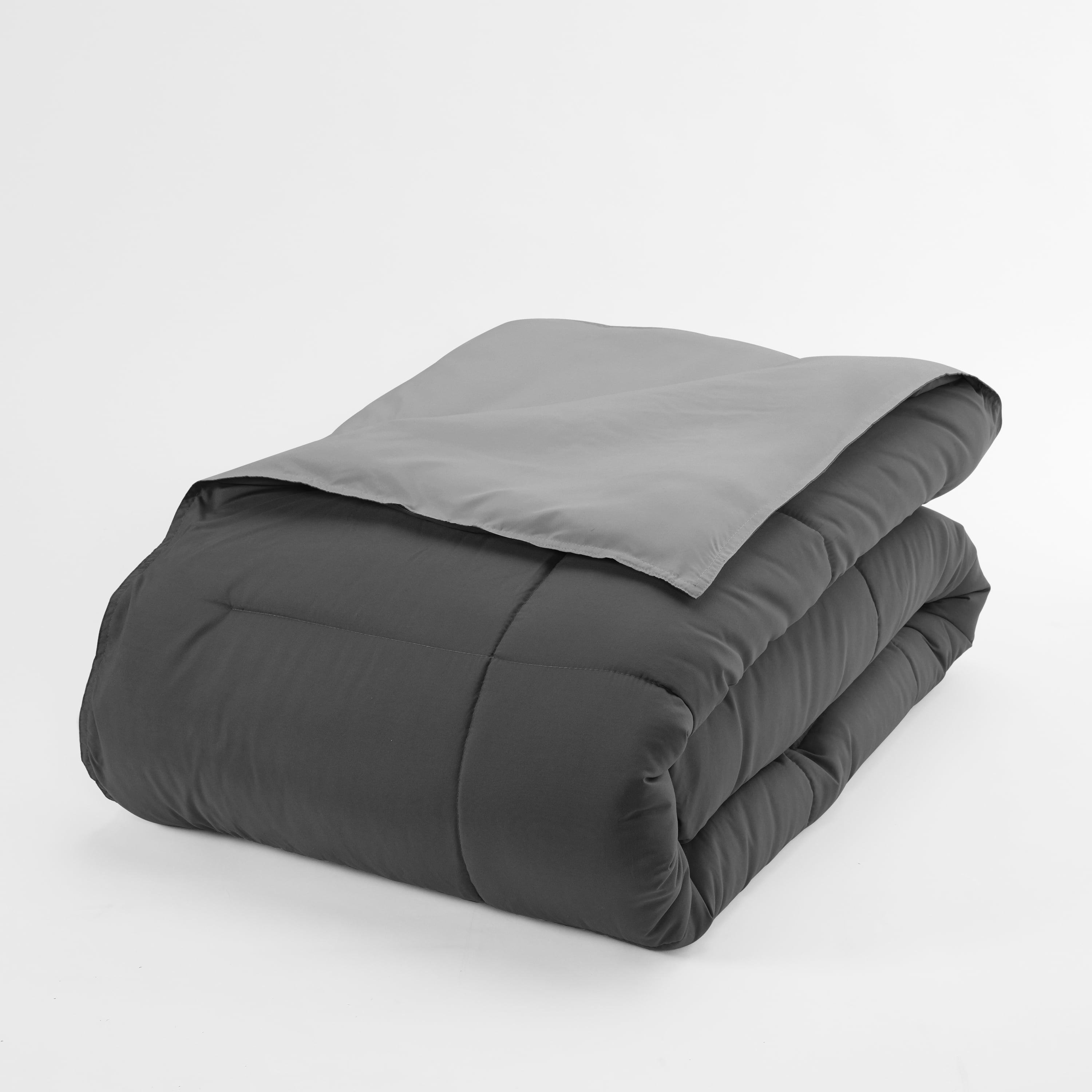 Noble Linens Soft 3-Piece Gray & Silver Reversible All Season Lightweight Down Alternative Comforter Set, King/Cal King