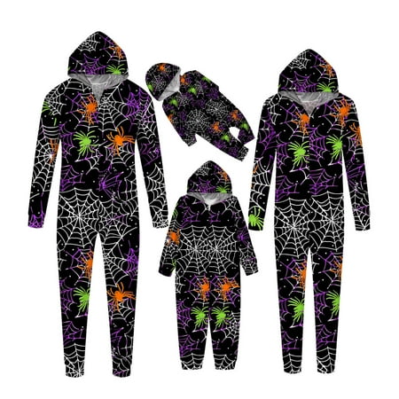 

NT-Einnly Halloween Pajamas Women Men Kids Boys Girls Toddler Baby Halloween Spider Web Print Holiday Pjs for Adult Kids Baby Skull Skeleton Long Sleeve Tops Stretch Casual Pants Sleepwear