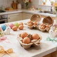 thumbnail image 4 of Easter Heart Shaped Egg Cartons with Jute Rope 3 Count Heart Shaped Paper Pulp Egg Container Reusable Cardboard Storage for Seasonal Celebrations 30PCS, 4 of 6