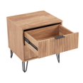 thumbnail image 3 of Pemberly Row Commode Standard à 3 Tiroirs 2 Pcs et Table de Nuit 2.0 en Brun Doré, 3 of 13