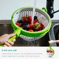 thumbnail image 5 of 2-in-1 Salad Spinner and Strainer Bowl with Push-Button Lid, Compact Vegetable Washer Dryer, Easy Storage for Small Kitchens, RVs, Dorms, 5 of 7