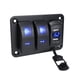 thumbnail image 4 of Panel de interruptores basculantes de 4,2 A con cargador USB doble, voltímetro de aluminio de alta resistencia para vehículos 3 pandillas, 4 of 8