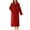 Burgundy, variant on Women's Cold Weather Fleece Bathrobe Home Full Zip Long Duster Robe Comfy Bathrobes Ankle Length Navy Small