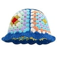 thumbnail image 1 of Sombreros de cubo de ganchillo para mujer, sombreros de campana hechos a mano, gorros de punto, sombrero de pesca flexible, gorra floral, moda al aire libre, 1 of 7