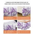 thumbnail image 6 of Purple Lavender Wrap Around Bed Skirts for King Bed 16" Drop,Bed Skirt with Adjustable Elastic Belt Dust Ruffle Bed Valance for Bedroom Hotel Farmhouse Pastoral Botanical Floral Bed Frame Cover, 6 of 7