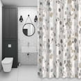 thumbnail image 4 of Gray Leaves Shower Curtain for Bathroom Decor, Watercolor Leaf Farmhouse Style Vintage Waterproof Fabric Shower Curtain, 72"x78" Set with 12 Hooks, 4 of 9