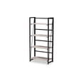 thumbnail image 2 of Baxton Studio Lakota Modern Industrial Light Grey Finished Wood and Black Metal 4-Tier Display Shelf, 2 of 7