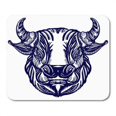 LADDKE Red Bull Head Tattoo and Design Big Furious Symbol of Power Aggression Angry Mousepad Mouse Pad Mouse Mat 9x10