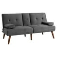 thumbnail image 5 of Walsunny 60' Convertible Loveseat Couch Small Folding Sofa Bed Removable Armrest, Modern Futon Recliner Sleeper with 2 Cup Holder Dark Gray, 5 of 7