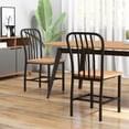 thumbnail image 6 of Gymax Dining Chair Set of 4 Armless Spindle Back Kitchen Chairs w/ Ergonomic Seat Black & Natural, 6 of 10