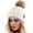 White, variant on Womens Winter Knitted Beanie Hat with Faux Fur Pom Warm Knit Skull Cap Beanie for Women